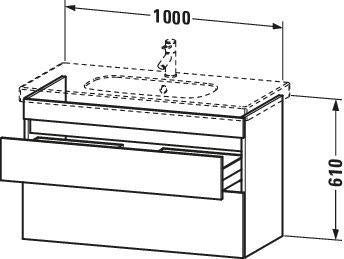 DURAVIT DuraStyle Waschtischunterbau 1000 mm wandhängend, 2 Schubkästen, weiß matt