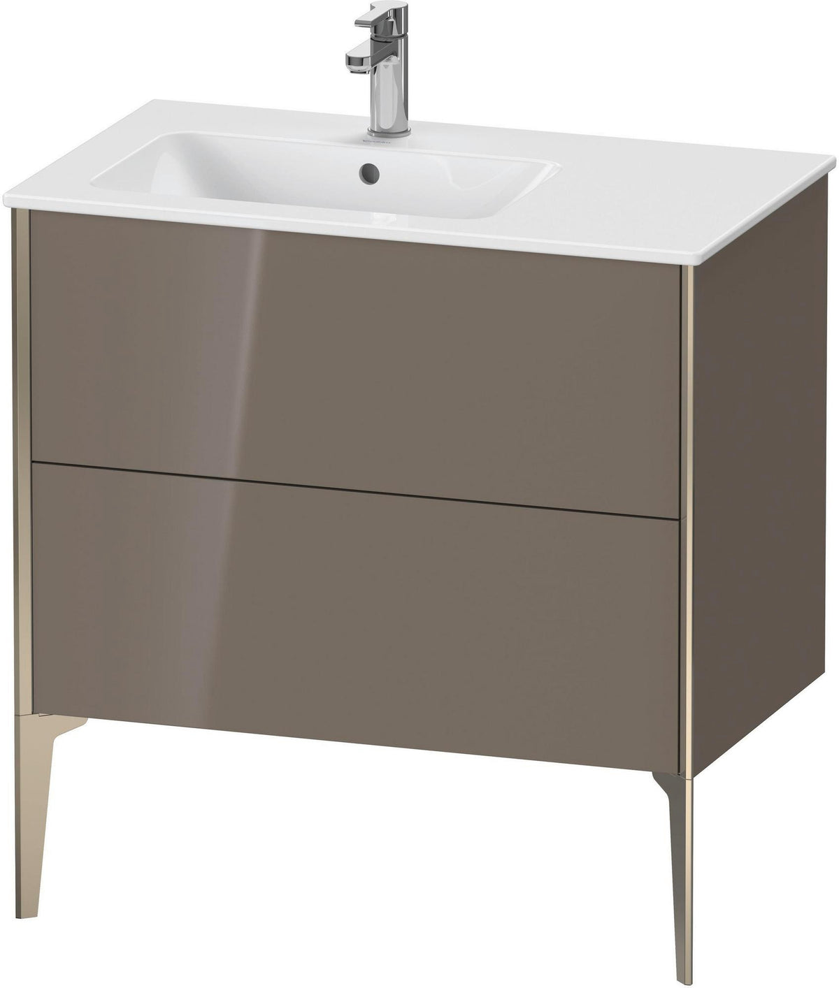 Duravit XViu Waschtischunterbau bodenstehend 810 mm mit 2 Auszügen, weiß matt, Tip-On Technik