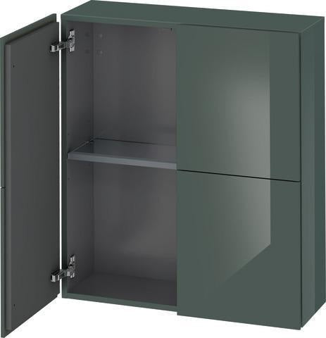 DURAVIT L-Cube Halbhochschrank 243x700x800mm, 2 Türen, Amerikanischer Nussbaum – Wandhängend mit Tip-On-Technik