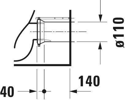 DURAVIT Stand-WC Starck 2 Tiefspüler 570 mm, Abgang waagerecht, weiß
