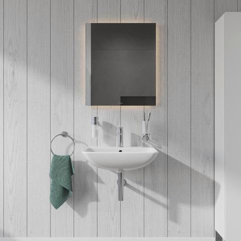 DURAVIT Waschtisch ME by Starck 550 mm Weiß Seidenmatt mit Überlauf und Hahnloch