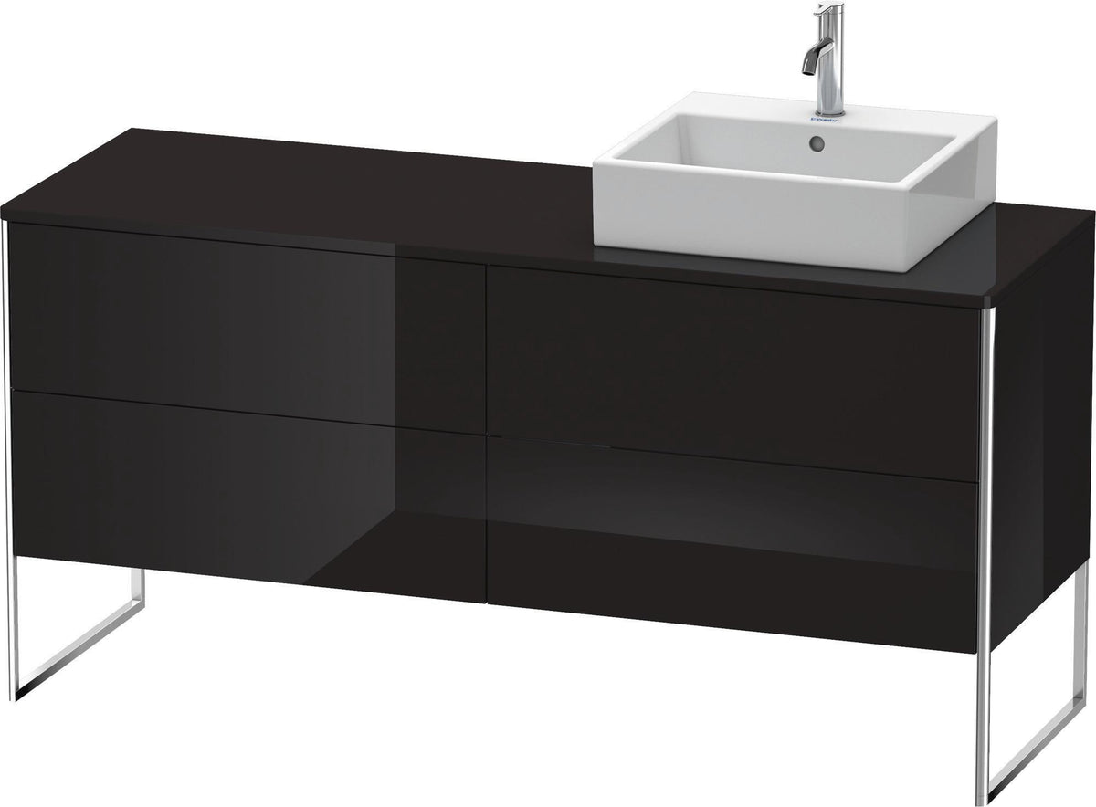 DURAVIT XSquare Waschtischunterbau bodenstehend 1600 mm betongrau matt mit 4 Auszügen