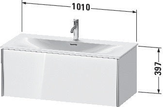 Duravit Waschtischunterbau XVIU 1010 mm Weiß Matt mit Tip-On-Technik