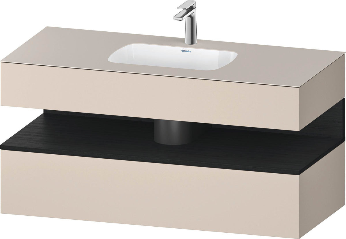 DURAVIT Qatego Studio F. A. Porsche Einbauwaschtisch mit Konsolenwaschtischunterbau 1200 mm Weiß Matt