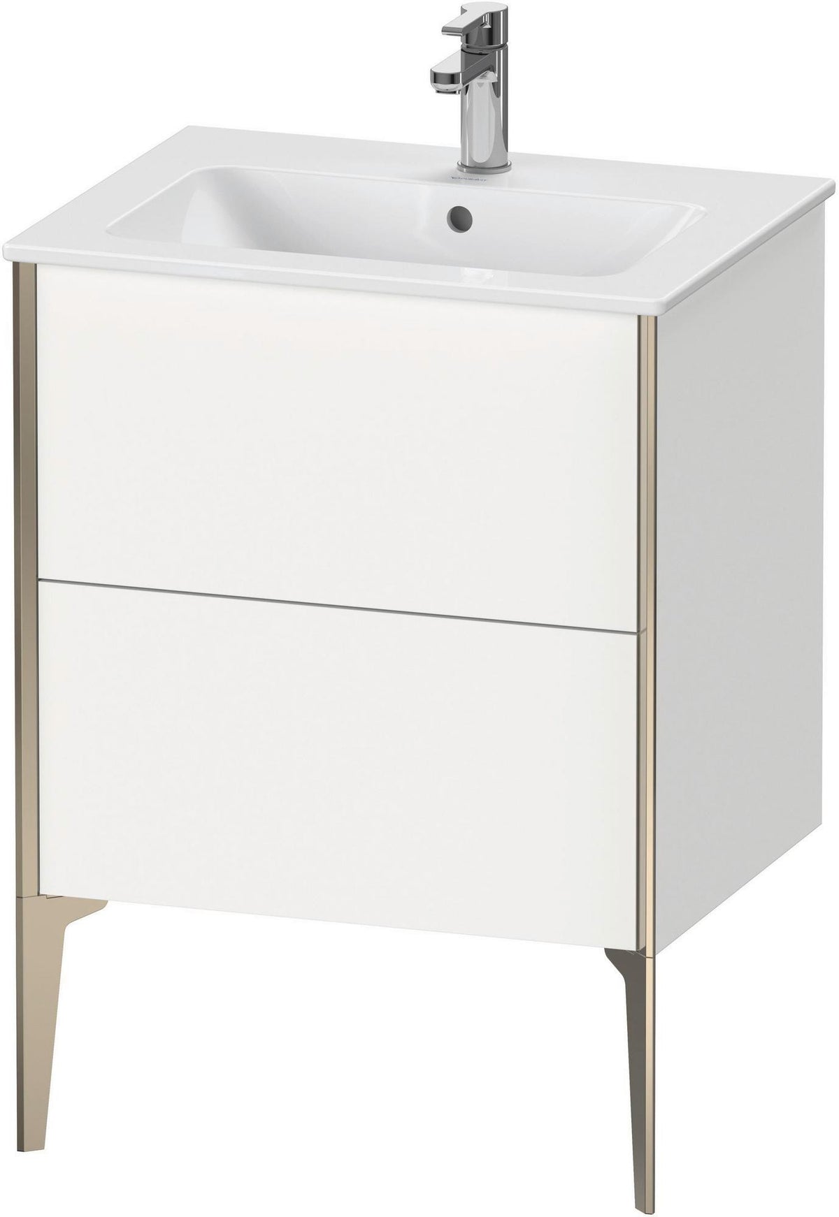 DURAVIT XViu Waschtischunterbau bodenstehend 610 mm, 2 Auszüge, weiß matt – Tip-On & Soft-Close