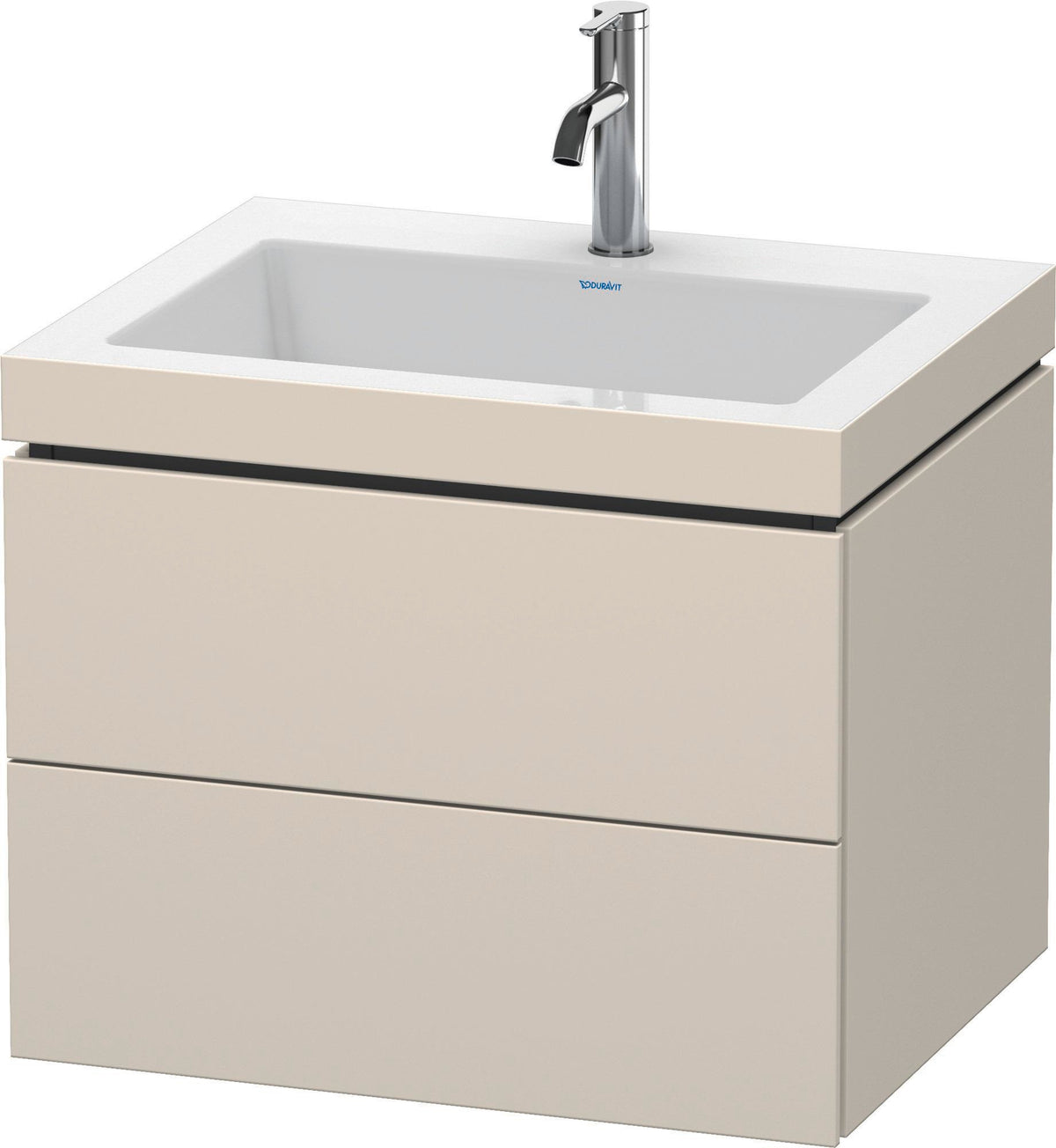 Duravit L-Cube c-bonded Waschtischset 600 mm wandhängend mit 2 Schubkästen und Tip-on Technik