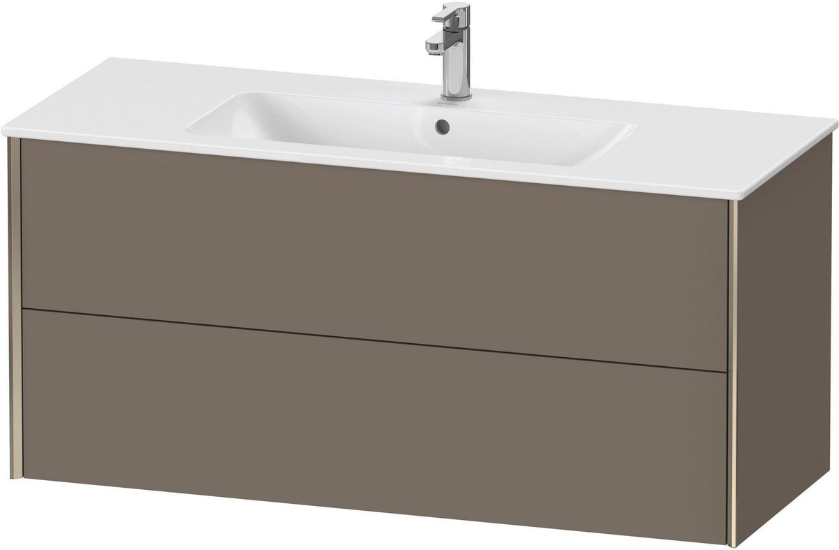 Duravit XViu Waschtischunterbau wandhängend 1210 mm, 2 Schubkästen, champagner matt/weiß matt