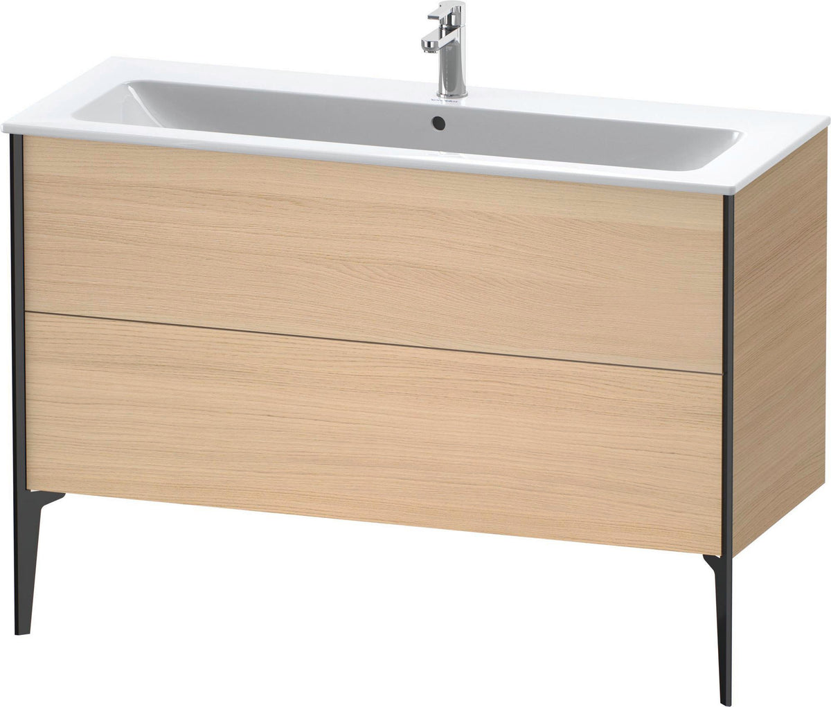 DURAVIT XViu Waschtischunterbau bodenstehend 1210 mm, 2 Auszüge, champagner matt/weiß matt