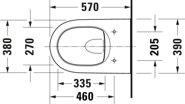 DURAVIT Wand-Tiefspül-WC Qatego Studio F. A. Porsche Collection 570 mm spülrandlos Weiß