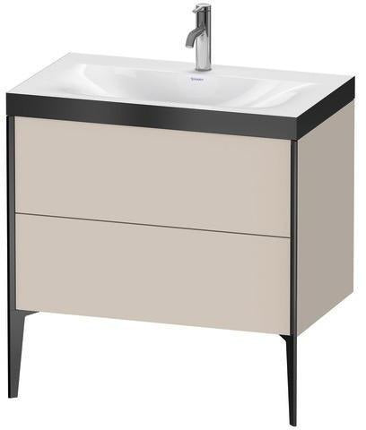 Duravit XViu Möbelwaschtischset 800x480mm mit Unterbau, 2 Auszügen & Viu Waschtisch – Nussbaum Mitte