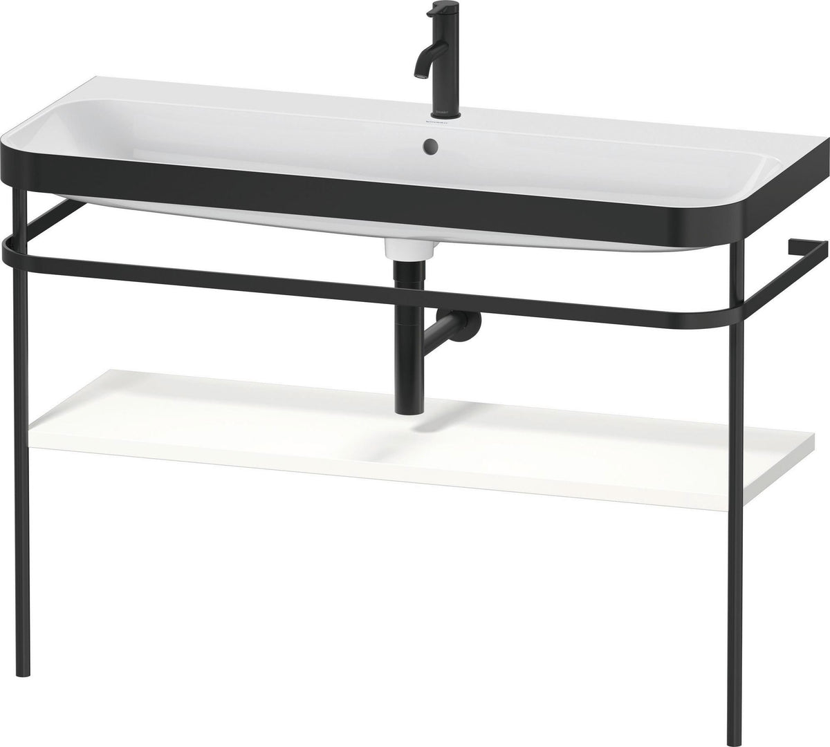 DURAVIT Happy D.2 c-bonded Waschtischset 1175 mm mit Metallkonsole, weiß