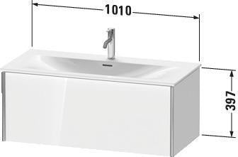 Duravit Waschtischunterbau XVIU 1010x397x480mm in Nussbaum mitte – Wandhängend, für Viu 234410