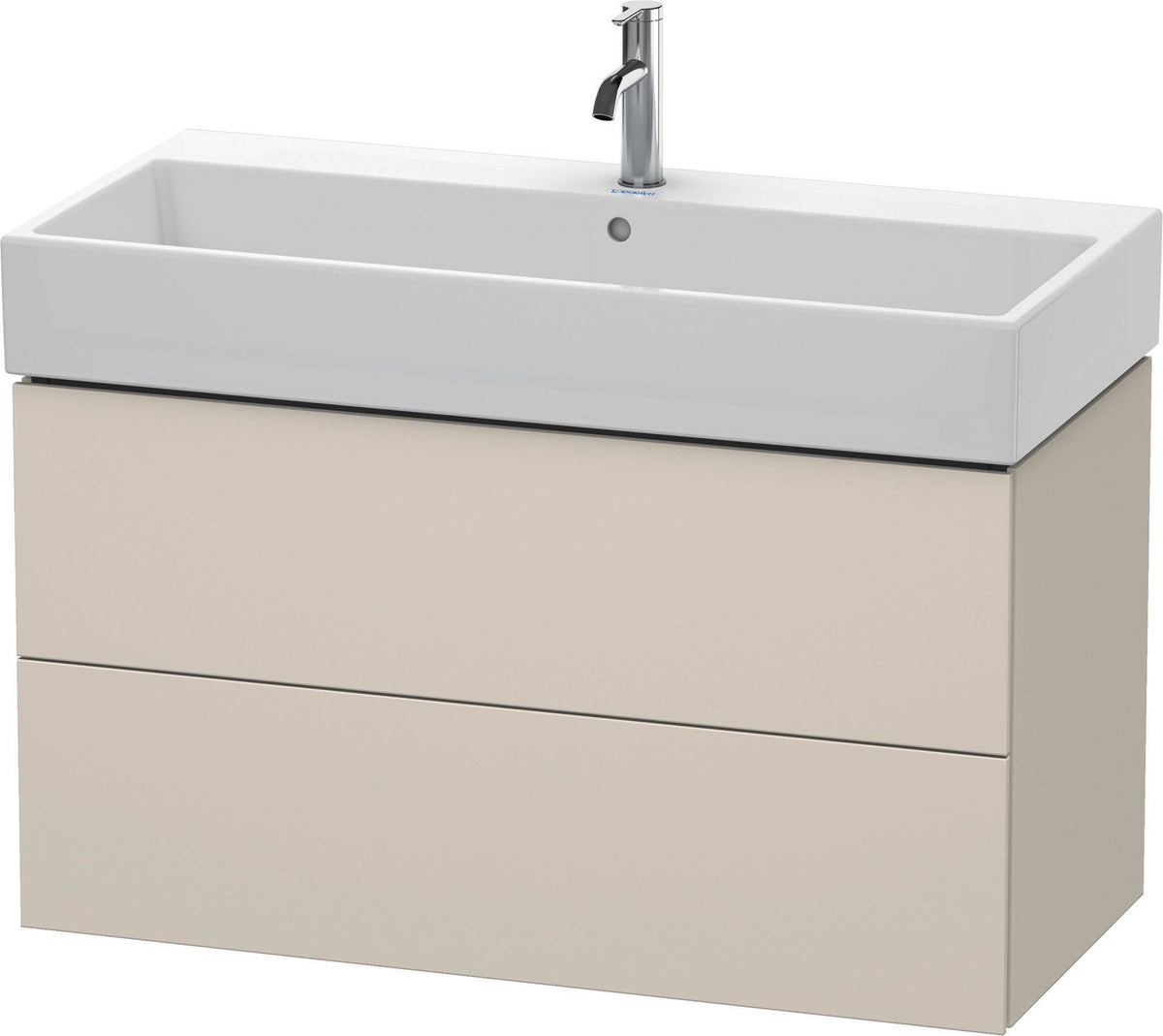DURAVIT L-Cube Waschtischunterbau 984 mm, 2 Schubkästen, Weiß Matt, Wandmontage