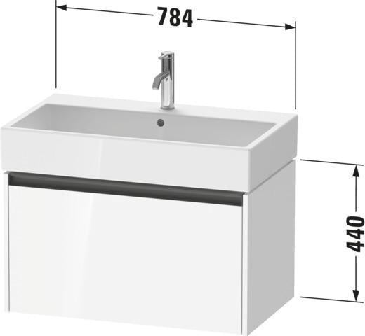 DURAVIT Ketho.2 Waschtischunterbau wandhängend 784 mm Eiche Terra mit 1 Auszug
