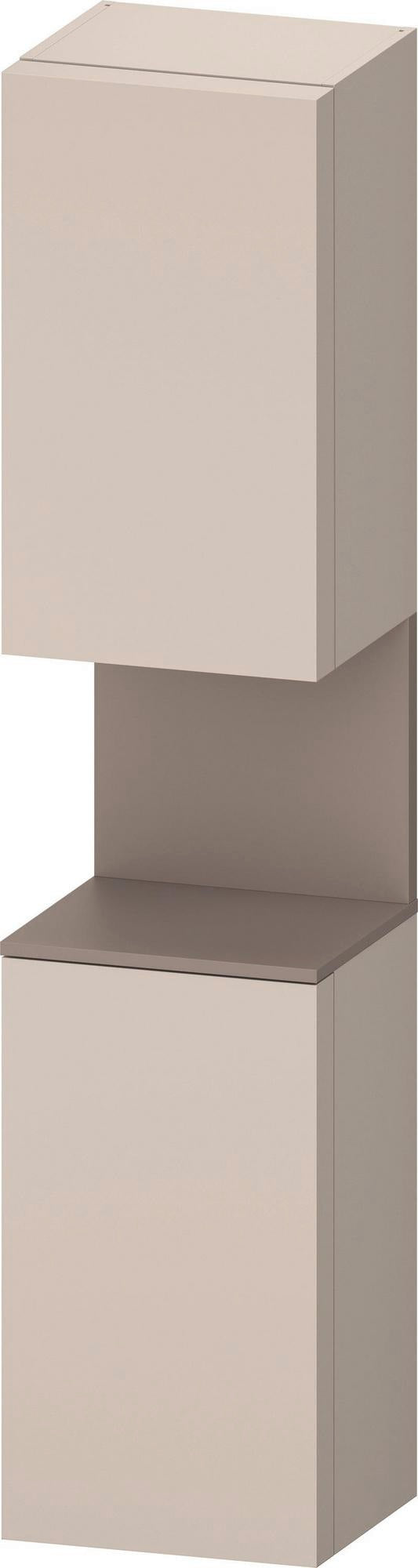 DURAVIT Qatego Hochschrank 400 mm Eiche Schwarz Matt – 2 Türen, Soft-Close, Tip-on