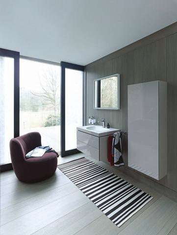 DURAVIT Karree Seifenspender Chrom – Flüssigseifenspender mit Glasbehälter und Messinghalterung