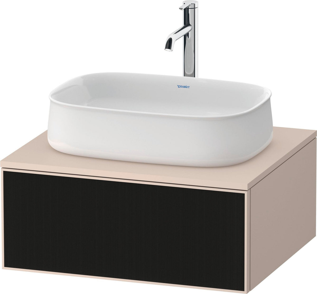 DURAVIT Zencha Konsolen-Waschtischunterbau 650 mm Eiche Anthrazit mit 1 Auszug und Push-Open
