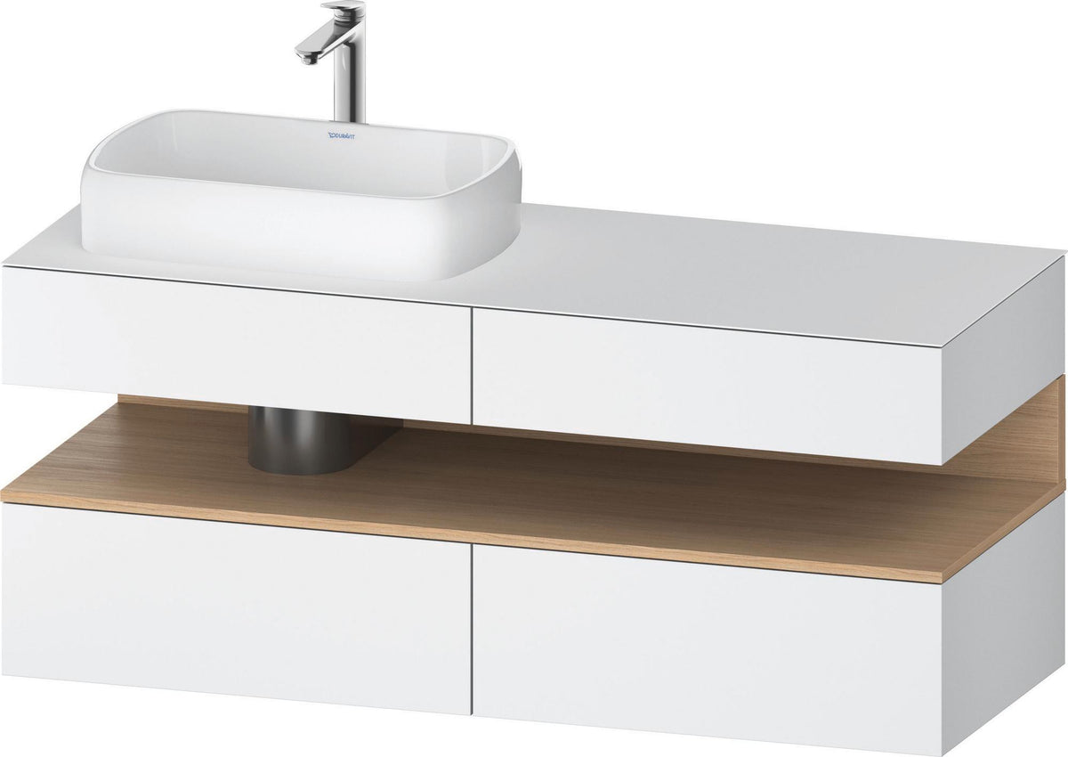DURAVIT Qatego Studio F. A. Porsche Konsolenwaschtischunterbau 1400 mm Weiß Matt mit LED-Nischenbeleuchtung