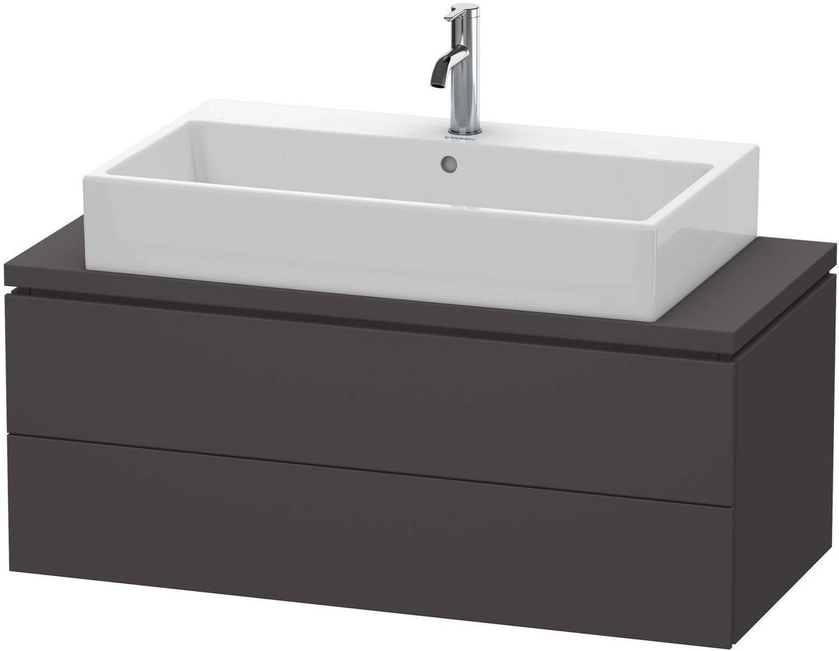 DURAVIT L-Cube Konsolenwaschtischunterbau 1020 mm betongrau matt, 2 Schubkästen, Tip-On