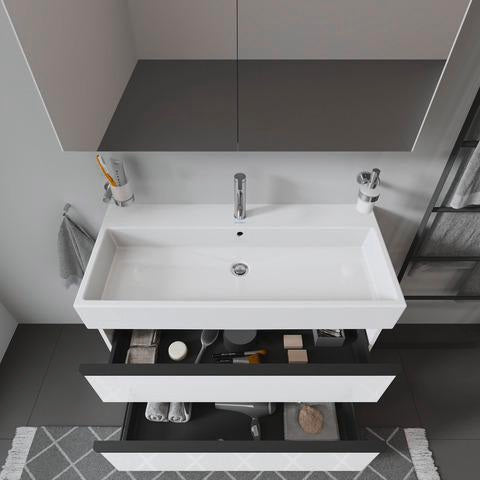 DURAVIT Spiegelschrank Licht & Spiegel BEST 7 1010 mm mit LED-Beleuchtung, 2 Türen, weiß matt