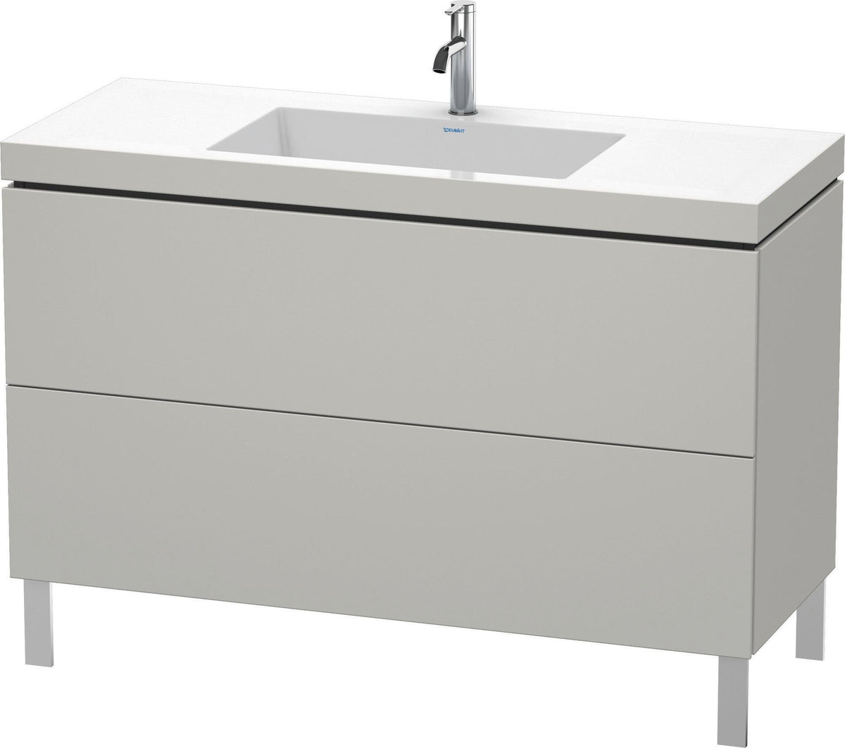 DURAVIT L-Cube c-bonded Waschtischset 1200 mm mit Vero Air, betongrau matt, 2 Auszüge, bodenstehend