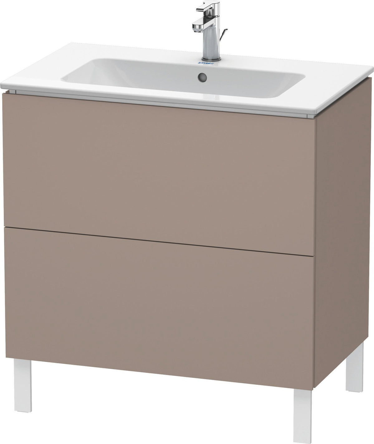 Duravit L-Cube Waschtischunterbau 820 mm taupe matt, 2 Auszüge, bodenstehend