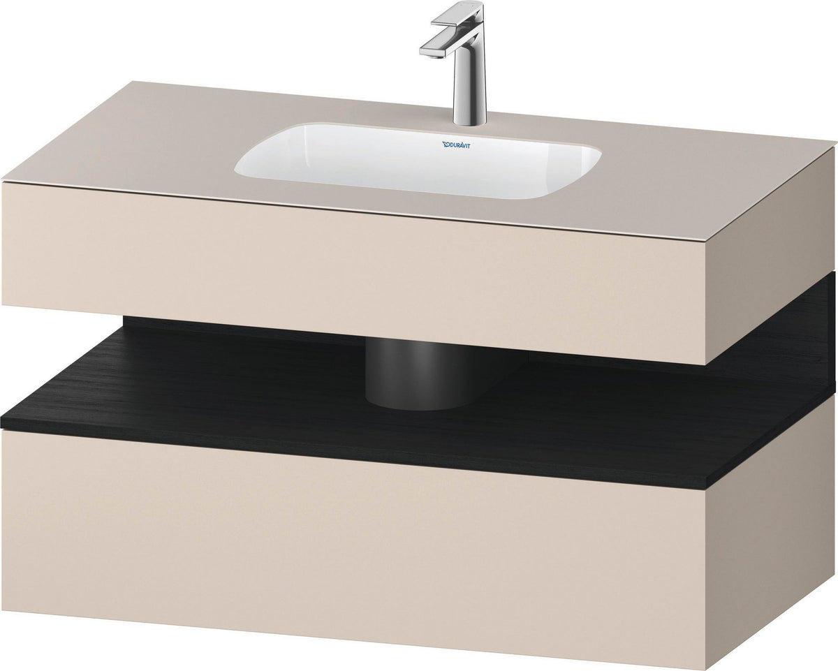 DURAVIT Qatego Einbauwaschtisch mit Konsolenwaschtischunterbau 1000 mm, 1 Auszug, antibakteriell