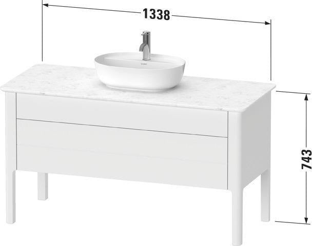 Duravit Luv Waschtischunterbau 1338 mm, weiß seidenmatt, bodenstehend, Tip-On