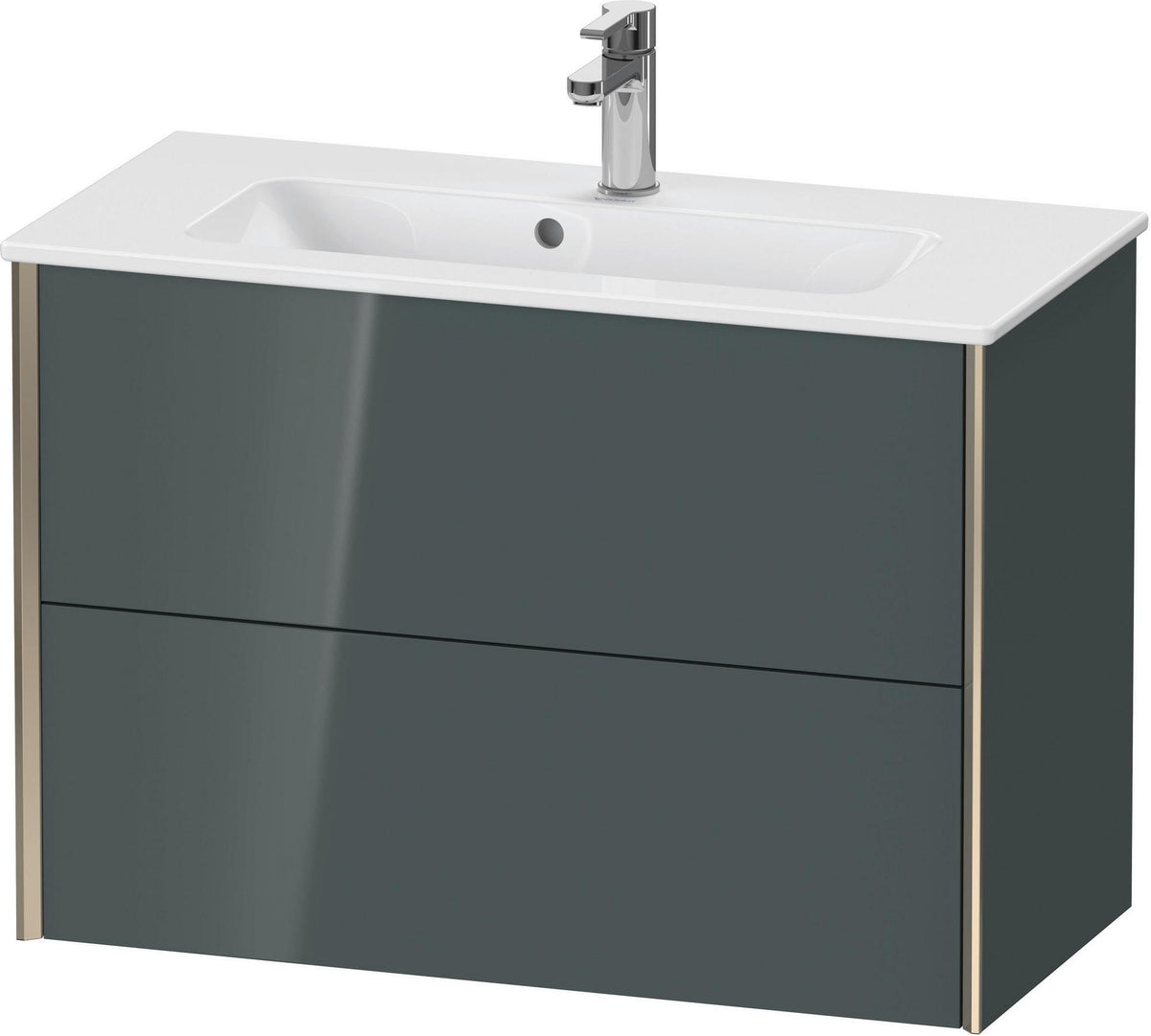 DURAVIT XViu Waschtischunterbau wandhängend 810 mm, 2 Schubladen, champagner matt/weiß matt