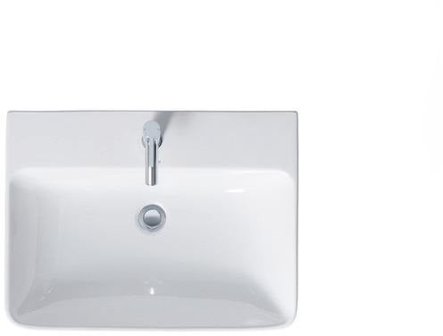 Duravit Waschtisch ME by Starck 650 mm Weiß Seidenmatt mit Überlauf und Hahnlochbank