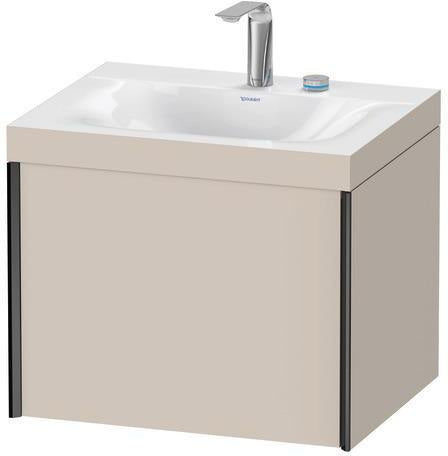 Duravit XViu Möbelwaschtischset 600x480mm Nussbaum mit Unterbau, Auszug und Keramik-Abdeckhaube