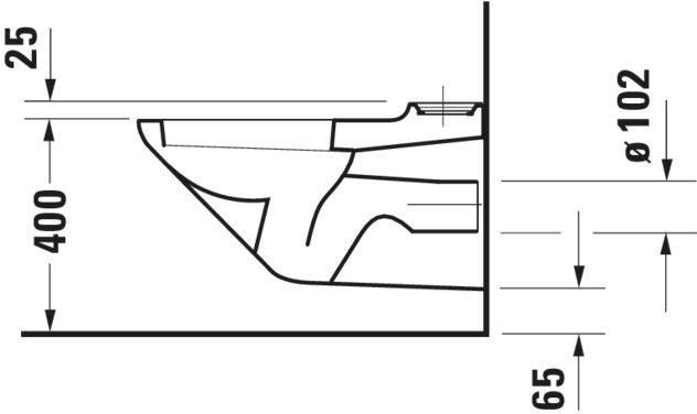 DURAVIT Wand-WC Design Classics Practica Cascade 650 mm für SPK Lago, weiß