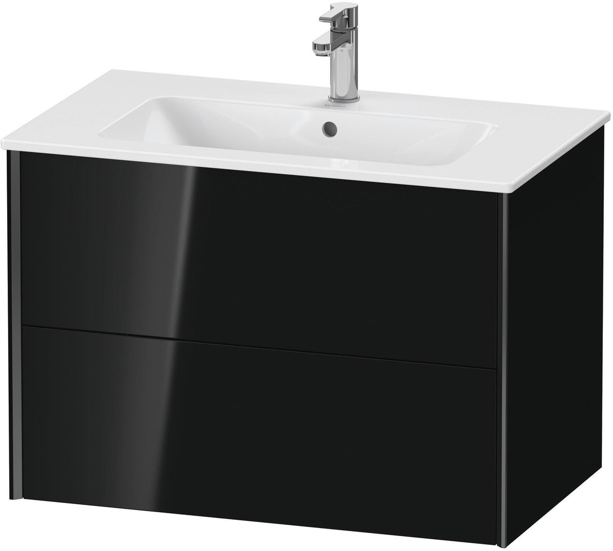 Duravit XViu Waschtischunterbau wandhängend 810 mm, 2 Schubkästen, champagner matt/weiß matt – ohne Griff, mit Tip-On-Technik
