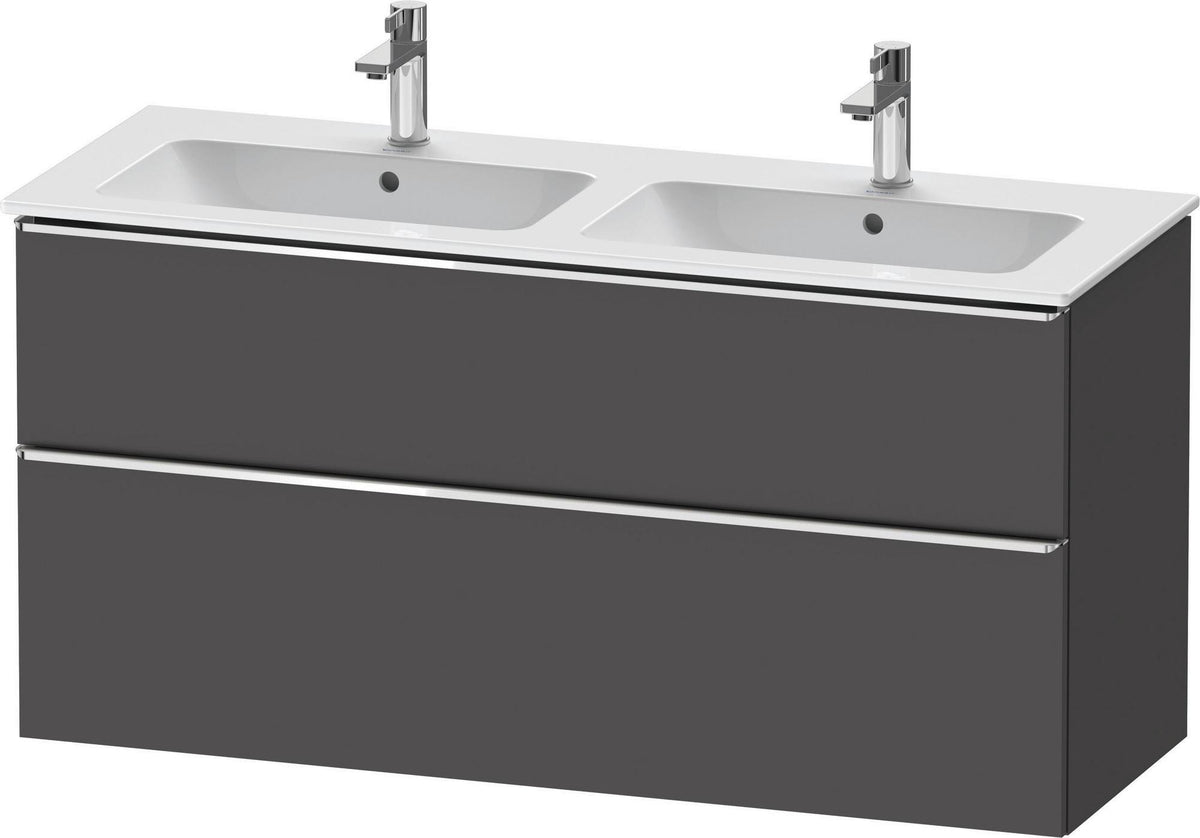 Duravit D-Neo Waschtischunterbau 1280 mm betongrau matt – wandhängend, 1 Auszug, Bronze Griff