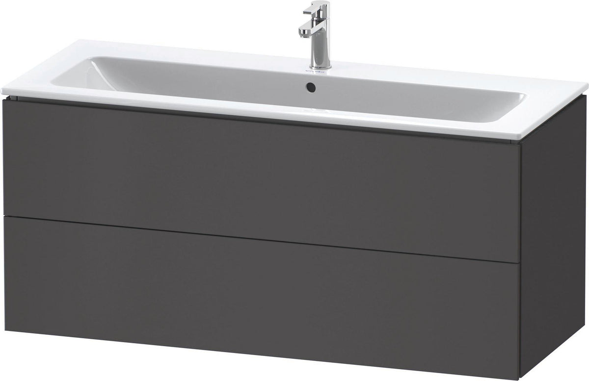 Duravit L-Cube Waschtischunterbau 1220 mm taupe matt mit 2 Schubkästen und Tip-On-Technik