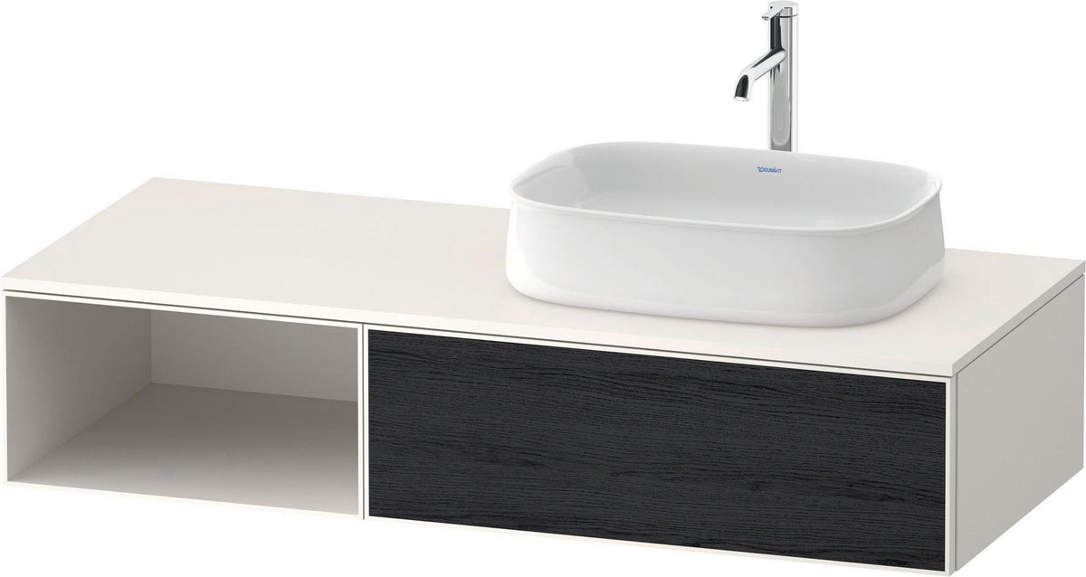 Duravit Zencha Konsolenwaschtischunterbau 1300 mm Eiche Anthrazit mit Auszug