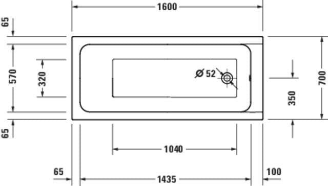 Duravit D-Code 2.0 Whirlwanne 1600x700mm Einbau mit Jet-Project, Weiß