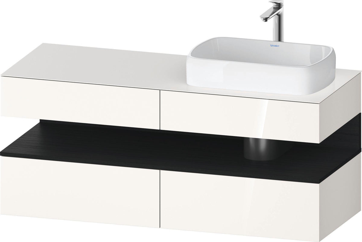DURAVIT Qatego Konsolenwaschtischunterbau 1400 mm Weiß Matt Eiche Schwarz Matt wandhängend