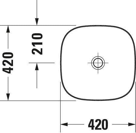 DURAVIT Aufsatzbecken Zencha 420 mm Weiß, geschliffen, ohne Überlauf & Hahnloch – DuraCeram