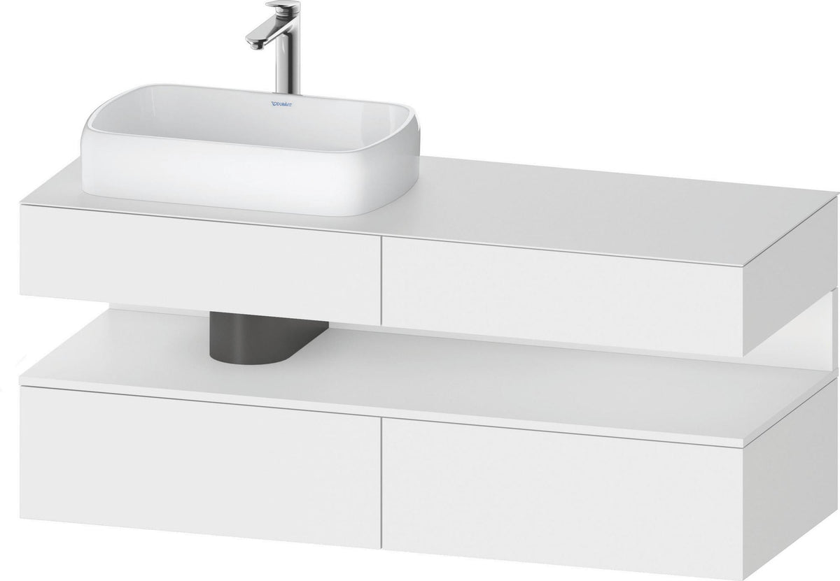 DURAVIT Qatego Studio F. A. Porsche Konsolenwaschtischunterbau 1400 mm Weiß Matt mit LED-Nischenbeleuchtung