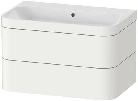Duravit Waschtischset Happy D.2 Plus, 2 Schubkästen, 775x490 mm, Einrichtungssystem Ahorn Mitte Taupe Supermatt