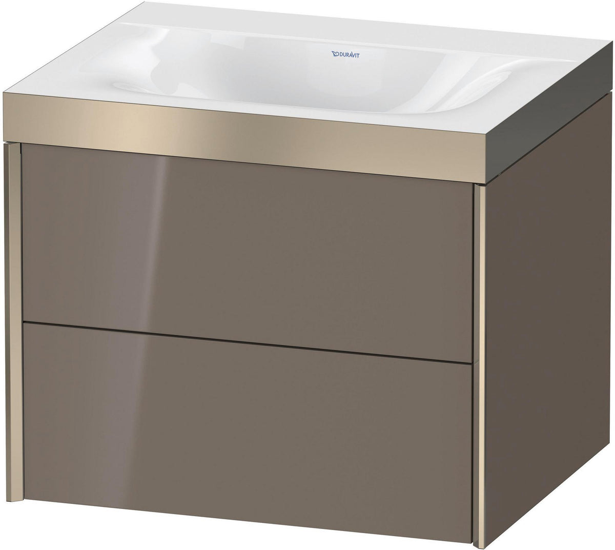 Duravit XViu Waschtischunterbauset c-bonded, 2 Schubkästen, champagner matt/flannel grey seidenmatt