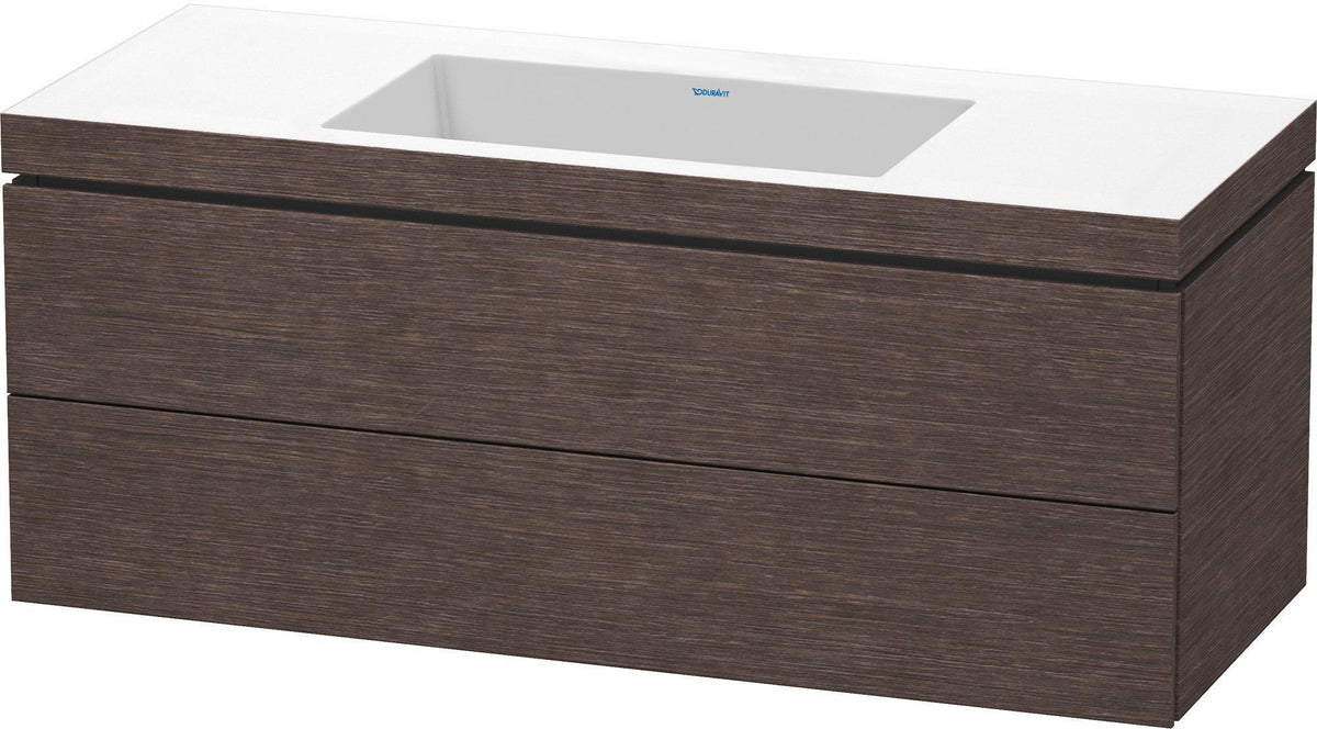 Duravit L-Cube c-bonded Waschtischset 1200 mm Mediterrane Eiche, 2 Schubkästen, wandhängend