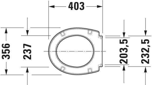 DURAVIT WC-Sitz Design Classics Compact Weiß mit Edelstahl-Scharnieren, ohne Absenkautomatik
