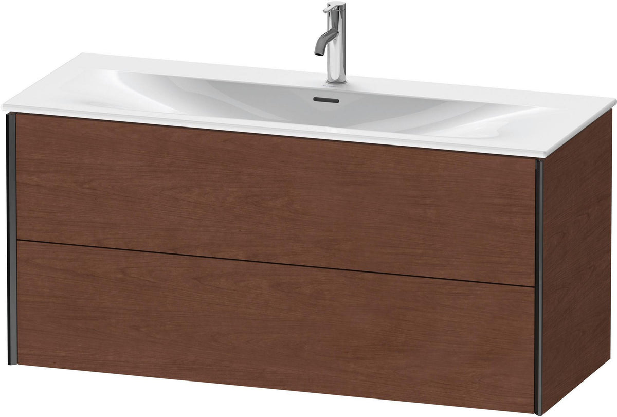 DURAVIT XViu Waschtischunterbau wandhängend 1210 mm, 2 Schubkästen, weiß matt – ohne Griff, mit Tip-On-Technik
