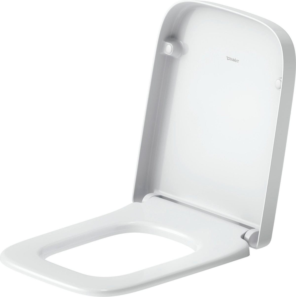 DURAVIT Univavo WC-Sitz eckig tief 438 mm mit Absenkautomatik, Duroplast, Edelstahl-Scharniere, Weiß