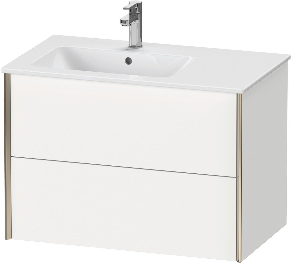 Duravit XViu Waschtischunterbau 810 mm wandhängend mit 2 Schubkästen, weiß matt, für Waschtisch links
