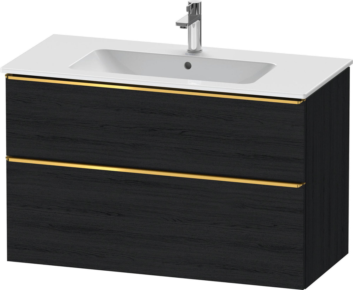 DURAVIT D-Neo Waschtischunterbau 1010 mm Eiche Schwarz mit Bronze Griff