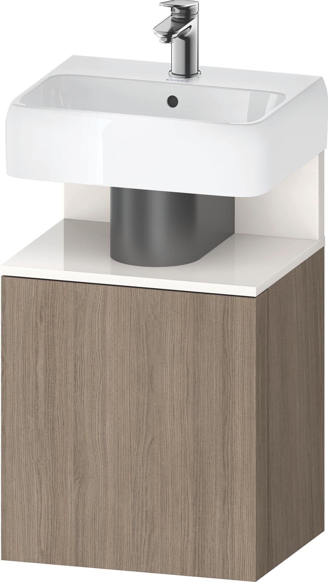 DURAVIT Qatego Waschtischunterbau 440 mm Eiche Terra Matt mit Tip-On-Technik und weißer Nische