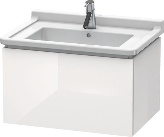 Duravit L-Cube Waschtischunterbau 670 mm taupe supermatt, 1 Auszug mit Tip-On-Technik